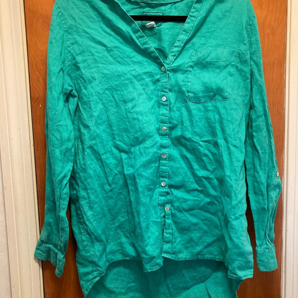 Women's Teal Button-Up Shirt